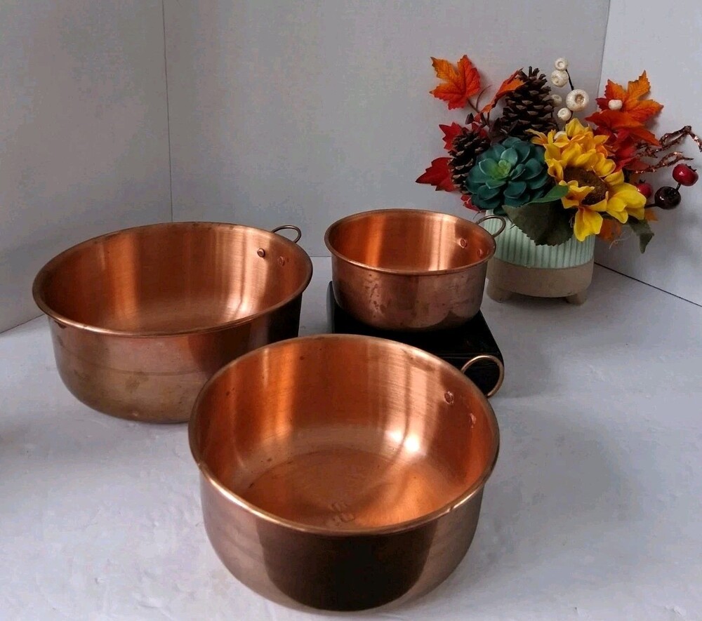 VTG! Northcraft French Solid Copper Nesting Bowls-Set of 3-France;VGUC